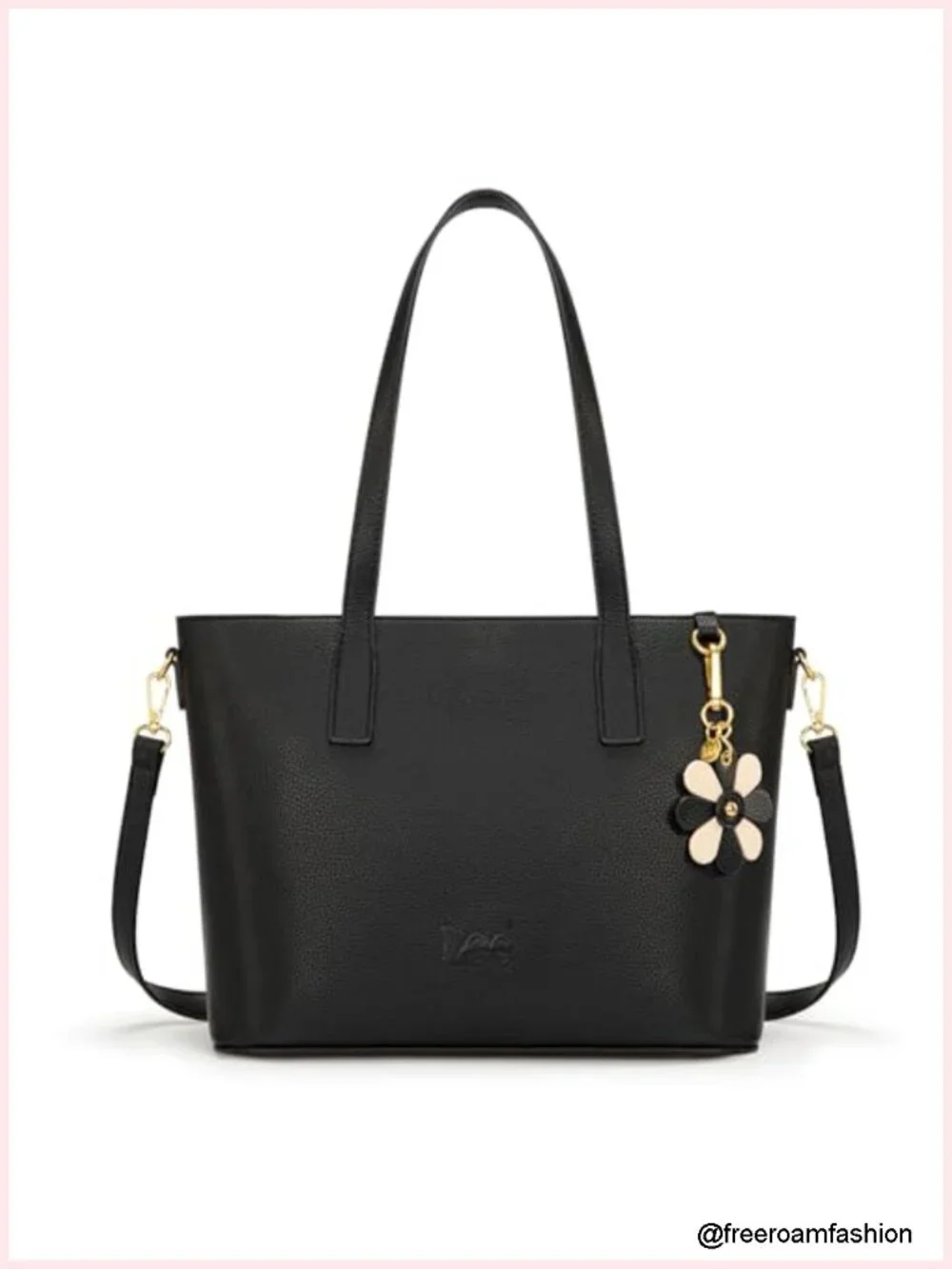 Large Tote Bag with Crossbody Strap Satchel Purse Vegan Leather